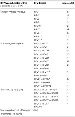 Determination of Causative Human Papillomavirus Type in Tissue Specimens of Common Warts Based on Estimated Viral Loads